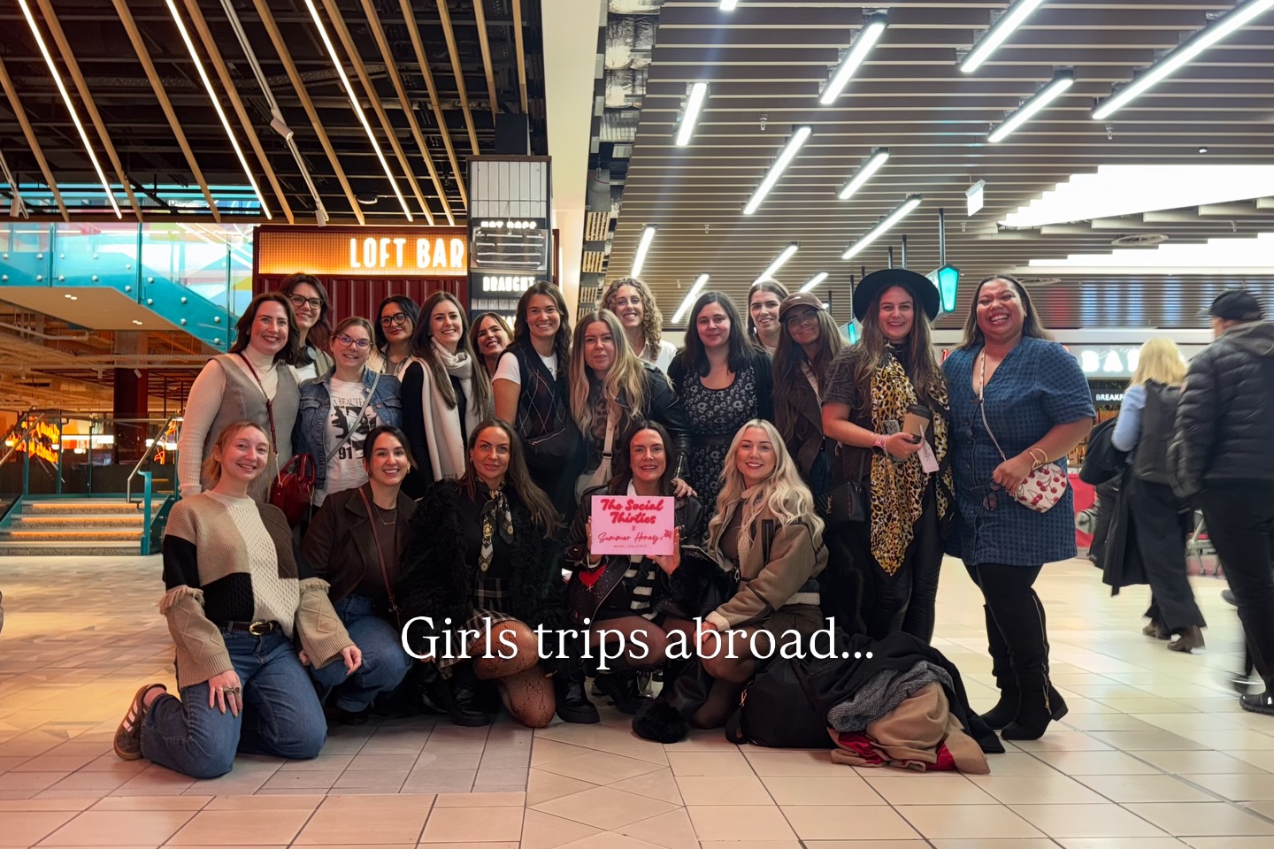 Group of members on a girls trip abroad